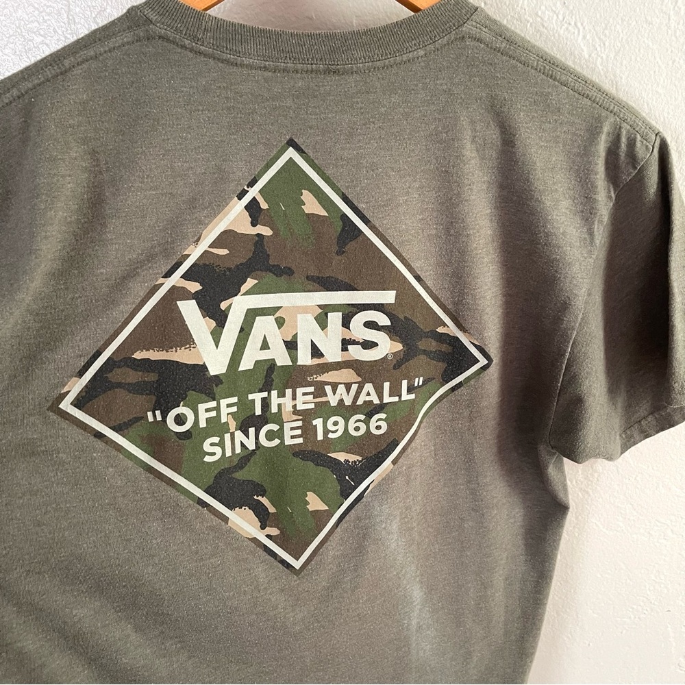 Vans Men’s Army Green T-shirt Size Medium - Picture 4 of 5